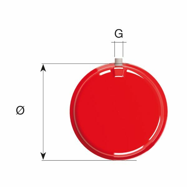 Cimm vaso espansione piatto CP 387 da 10 Litri, diametro 387 mm
