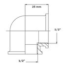 Gomito filettato OT5090 Frabo 1/2" x 1/2" FF ottone