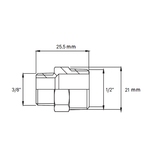 Raccordo Nipples filettato riduzione OT5521 Frabo 1/2" x 3/8" MM