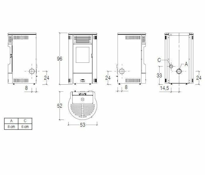 Superior Carol stufa a pellet ermetica 6 KW