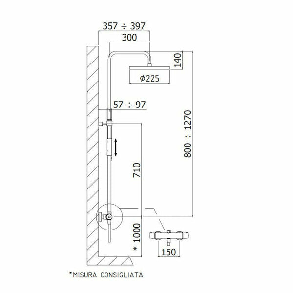 Paffoni Birillo ZCOL646LIQCR colonna doccia con miscelatore termostatico