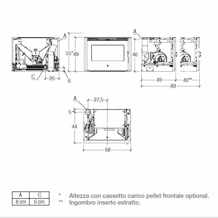 Superior SCP 7 inserto a pellet 7 KW