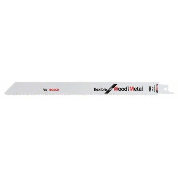 Bosch S 1122 HF Flexible for Wood and Metal lama per sega universale BIM, stradata, set 5 pezzi