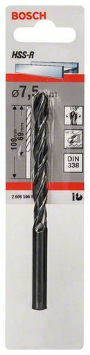 Bosch punta per metallo HSS-R, DIN 338 7,5 x 69 x 109 mm