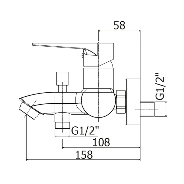 Paffoni Orange OG026CR miscelatore vasca/doccia esterno con deviatore e supporto fisso