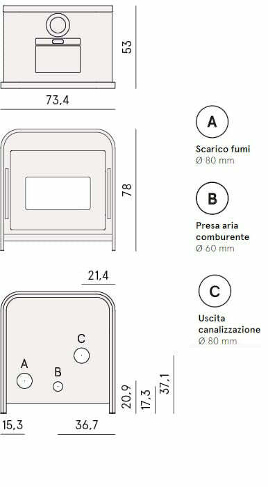 Cadel Frame 9 stufa Pellet Air ermetica 9,3 KW