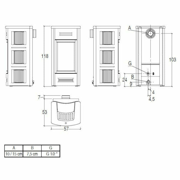 Piazzetta G963 GPL stufa a gas propano/butano canalizzabile