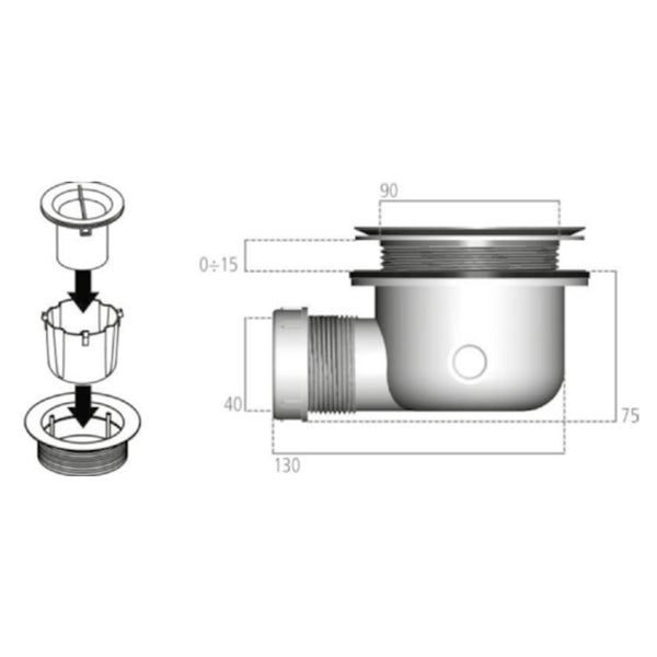 Set di scarico Multisuite K936367 Ideal Standard per doccia