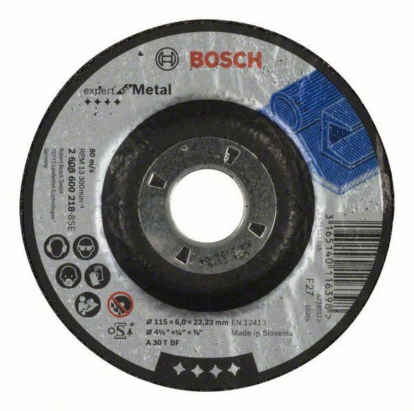 Bosch Expert for Metal A 30 T BF mola da sbavo a centro depresso, 115 x 6 mm