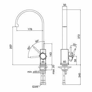 Paffoni Level miscelatore lavello monoforo canna piatta cromo