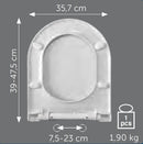 Sedile universale in termoindurente TD48 con chiusura soft close Polisedil
