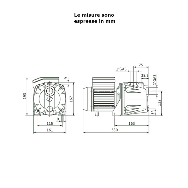 Wilo INITIAL-JET 3-4 pompa jet autoadescante 0,6 kW 1"