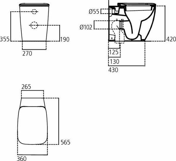 Ideal Standard SERIE 21 vaso a pavimento filo parete con sedile slim