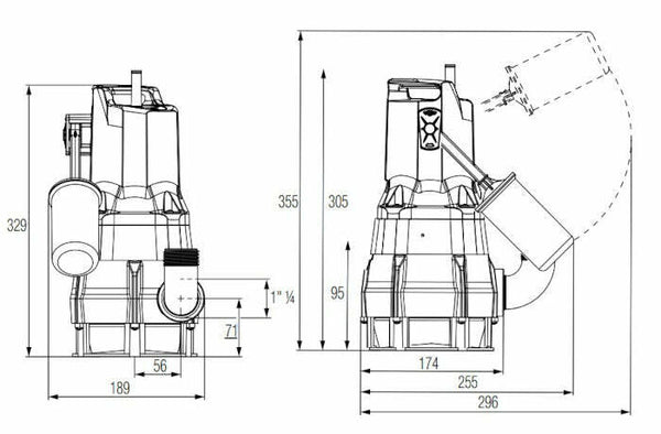 Dab Feka 300 MA 40 TH pompa sommergibile automatica acque reflue galleggiante 0,22 kW