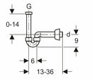 Geberit sifone per bidet diametro 40mm PP bianco