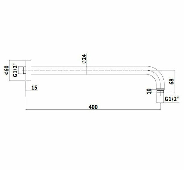 Paffoni braccio doccia Lusso 400 mm cromo
