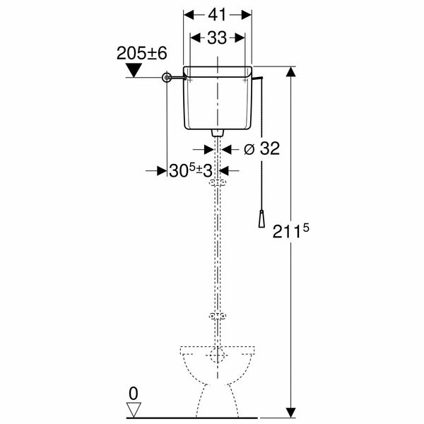Geberit cassetta wc alta AP123 con catenella