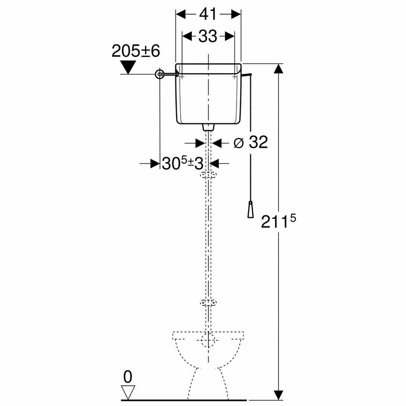Geberit cassetta wc alta AP123 con catenella