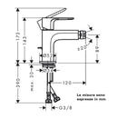 Miscelatore bidet Rebris E 72211000 Hansgrohe con saltarello