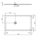 Piatto doccia Ultra Flat S+ 140x80 bianco opaco T5599FR Ideal Standard