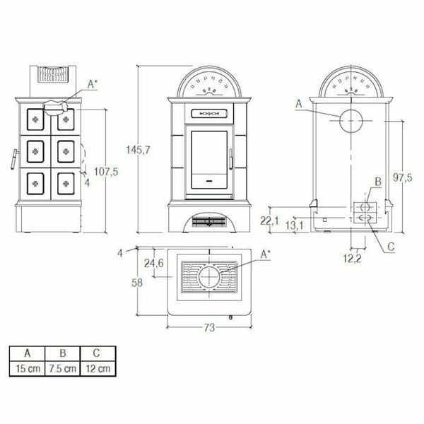 Piazzetta BRUNICO stubotto a legna 11 kW