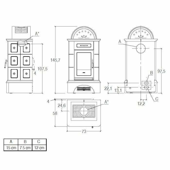 Piazzetta BRUNICO stubotto a legna 11 kW