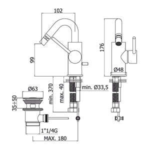 Paffoni Light miscelatore bidet scarico auto cromo