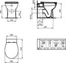 Ceramica Dolomite Quarzo E070901 Vaso a pavimento filo parete bianco