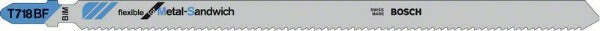 Bosch Metal-Sandwich T 718 BF lama per seghetto alternativo BIM, ondulata, fresata, set 3 pezzi