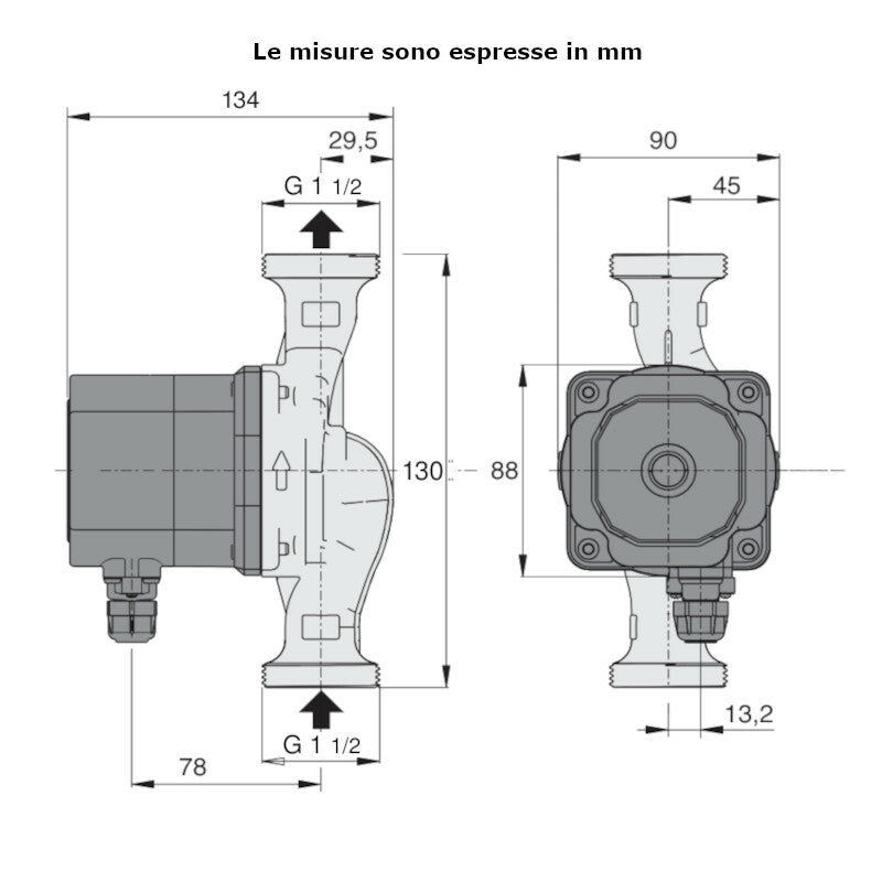 Circolatore per impianti solari NCE EL 25-60/130/A Calpeda 42 W
