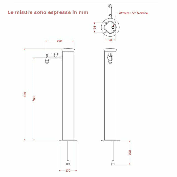 Fontana da giardino a colonna, bianco - Bel-Fer 42/AR.3