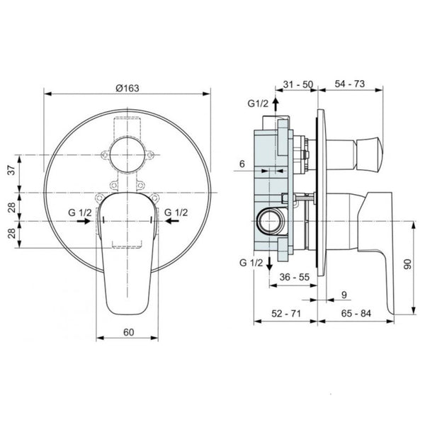 Miscelatore vasca/doccia ad incasso Ceraplan III A6383AA Ideal Standard