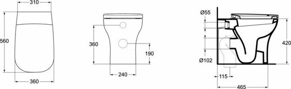 Vaso a pavimento Active T316801 Ideal Standard filo parete con sedile