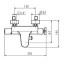 Ideal Standard IQ Termostatico Vasca-doccia esterno