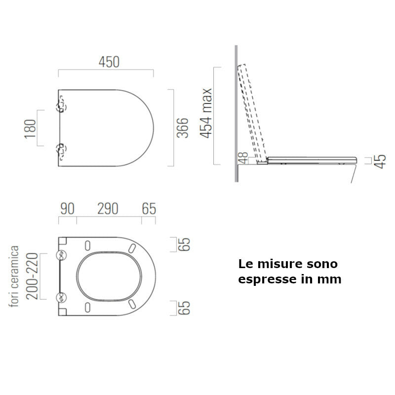 GSI Sedile Pura soft-close MS86CN11 con cerniere sgancio rapido