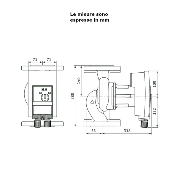 Wilo Yonos MAXO 50/0,5-12 pompa di circolazione elettronica 280 mm 0,5 kW 2120651