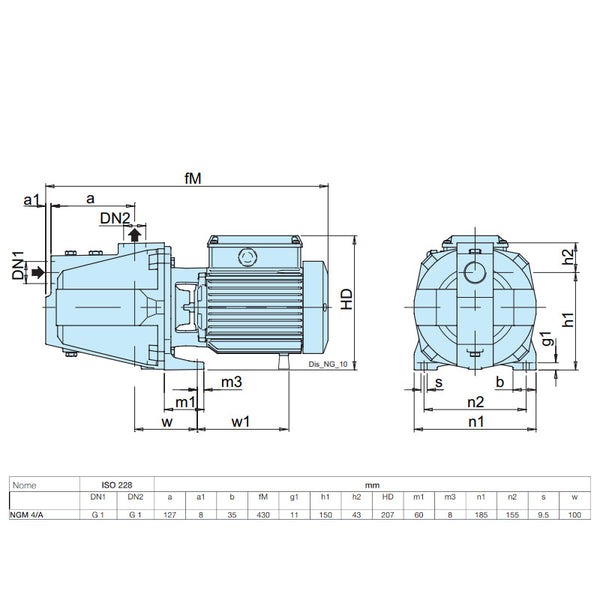 Elettropompa centrifuga autoadescante NGM 4/A Calpeda 0,75 kW