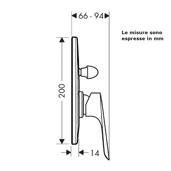 Miscelatore vasca ad incasso Logis E 71408000 Hansgrohe con corpo ad incasso