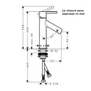Miscelatore lavabo 100 Axor Starck 10003000 Hansgrohe con piletta senza saltarello