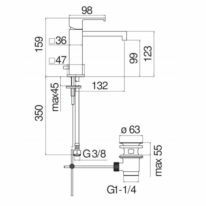 Nobili Mia miscelatore lavabo cromato