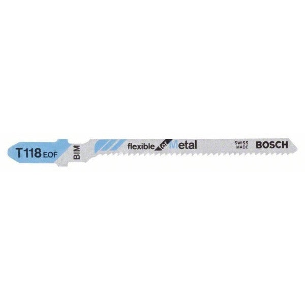 Bosch Flexible for Metal T 118 EOF lama per seghetto alternativo BIM, ondulata, fresata, set 3 pezzi