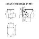 Vaso a terra Ideal Standard filo parete Tesi T3536601 con sedile slim