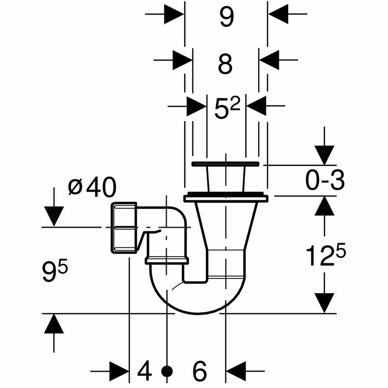 Geberit sifone doccia d62, con piletta