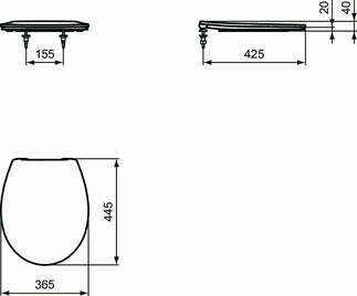 Ideal Standard copriwater originale E131701 per Ceramica Dolomite Quarzo bianco a chiusura normale