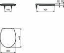 Ideal Standard copriwater originale E131701 per Ceramica Dolomite Quarzo bianco a chiusura normale