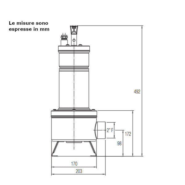 Dab Feka VS 550 T-NA pompa sommergibile acque sporche trifase senza galleggiante 0,55 kW 60219357H