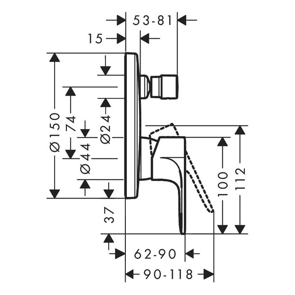 Hansgrohe Rebris S 72466000 miscelatore vasca incasso