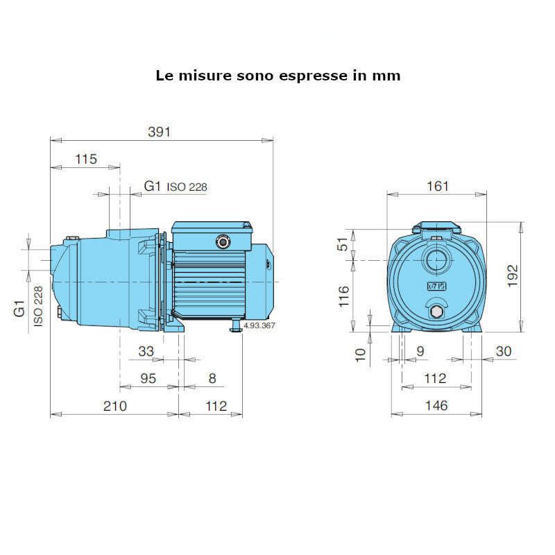 Pompa autoadescante NGLM 4/110 Calpeda IE2 0,75 kW