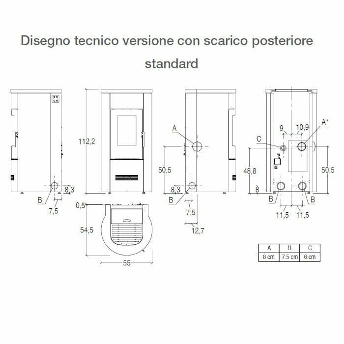 Piazzetta P120 T stufa a pellet 8,5 kW