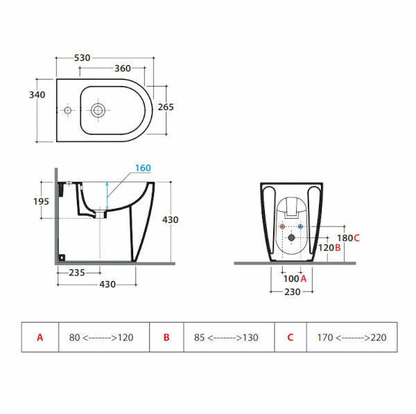 Ceramica Globo MODE BIDETMULTI ME009BI bidet a terra bianco